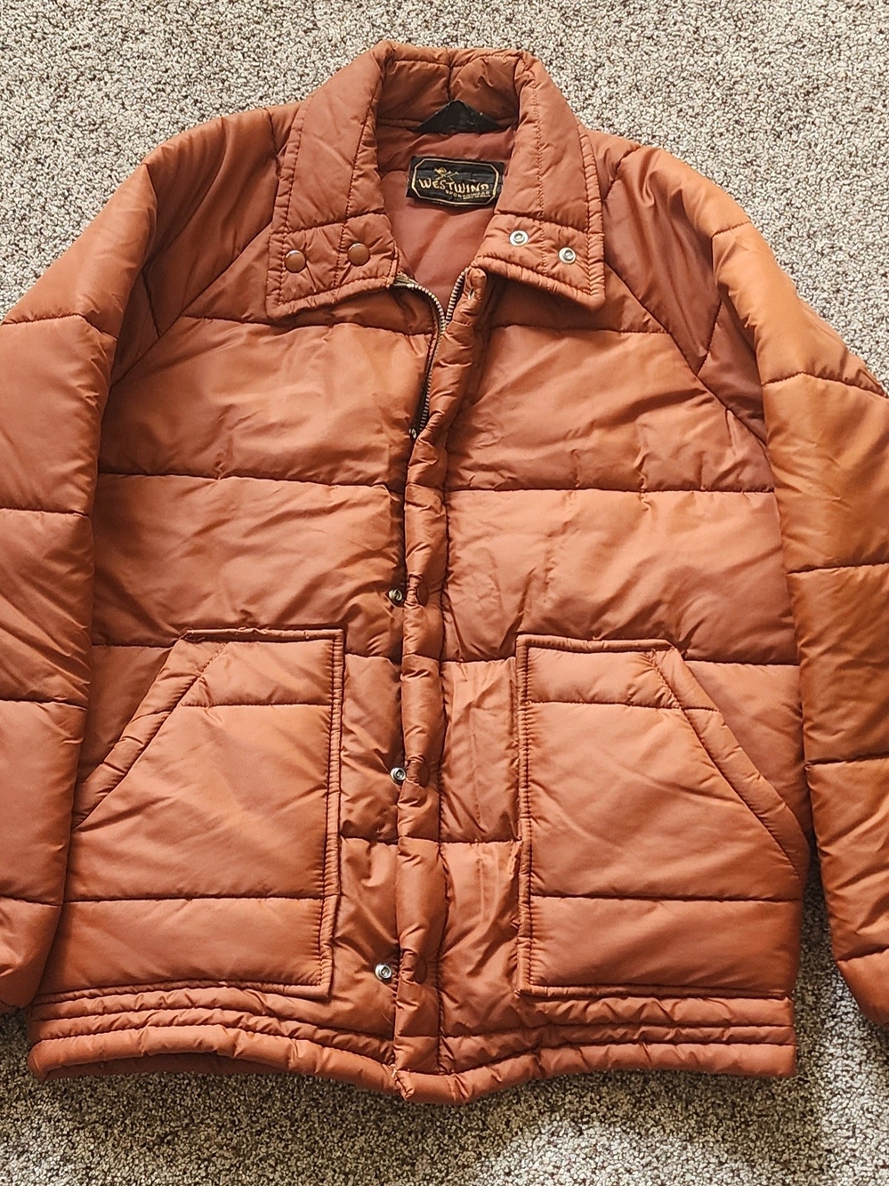Vintage Rust Orange Puffer Jacket - Men